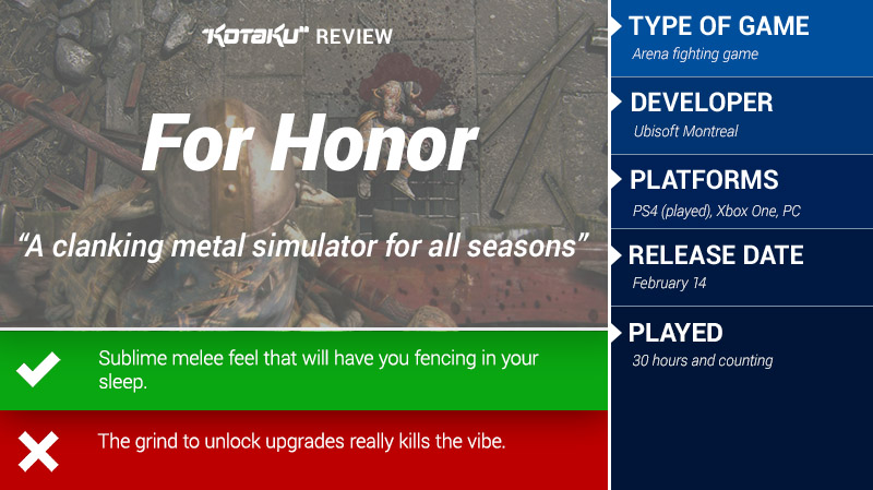 Illustration for article titled For Honor: The Kotaku Review